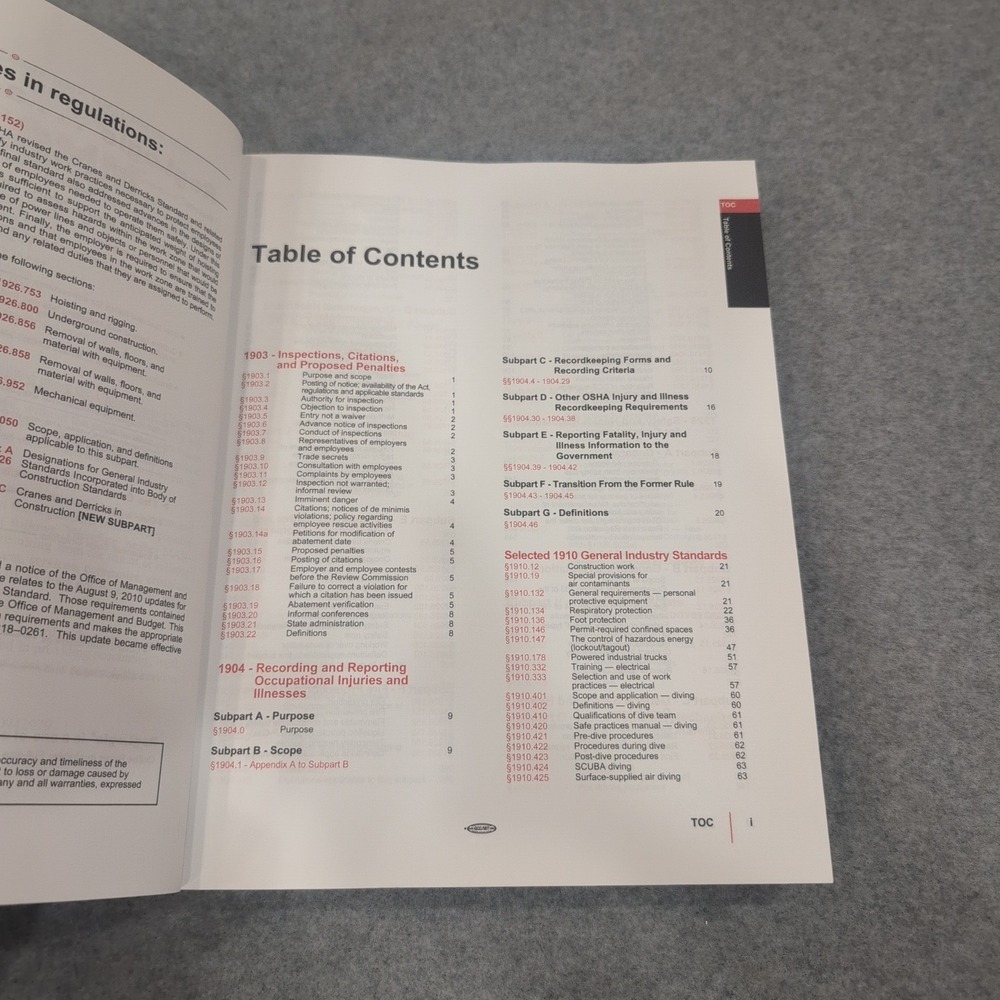 MANCOMM 29 CFR 1926 OSHA Construction Industry Regulations Book 2011 Edition - Picture 4 of 4